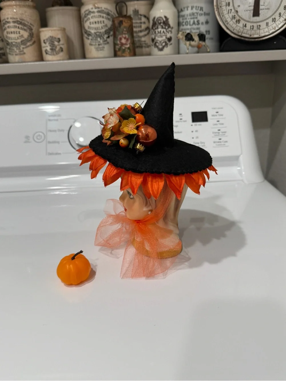 OOAK Fall Teen Witch Head Vase made by Me!